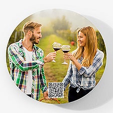 Photo Personalized Metal Round Magnet with Video QR Code - 55311