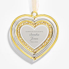 Memorial Engraved Spinning Metal Heart Ornament  - 55335