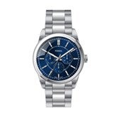 Engraved Fossil Pearson Multifunction Stainless Watch with Blue Dial - 55449