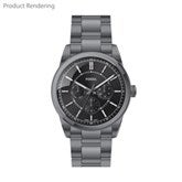 Engraved Fossil Pearson Multifunction Watch in Gunmetal with Black Dial - 55450