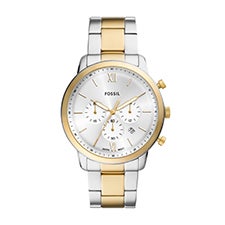 Engraved Fossil Neutra Chronographic Two-Tone Stainless Steel Watch - 55456