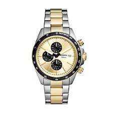 Engraved Fossil Autocross Two Tone Steel Watch with Black Detailing  - 55457