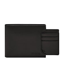 Engraved Fossil Derrick 2-in-1 Wallet in Black - 55458