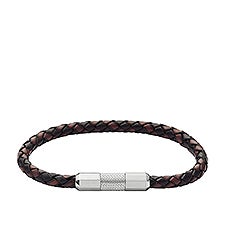 Fossil Knurled Leather Bracelet in Brown - 55461