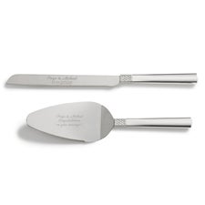 Engraved Lismore Diamond Cake Knife & Server Set - 55470