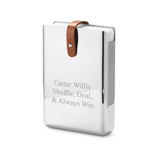 Engraved Georg Jensen Sky Playing Cards and Steel Holder  - 55488