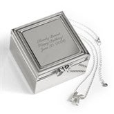 Engraved Sterling Silver Block Initial Necklace and Jewelry Box Set - 55501