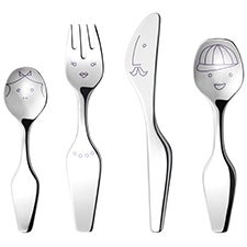 Georg Jensen Alfredo Twist Baby Cutlery Set, 4pcs - 55512