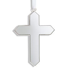 Engraved Mirrored Cross Ornament - 55518