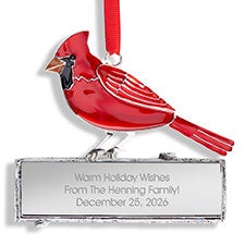 Engraved Cardinal on Branch Ornament - 55519