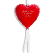 Engraved Red Heart Balloon 3D Ornament - 55523