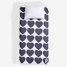 Black Hearts Personalized Twin XL Sweatshirt Blanket - 55802