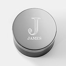 Name & Initial Gunmetal and Acacia Wood Keepsake Box - 55833