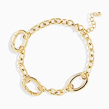 Cable Chain Charm Clasp Bracelet in Gold  - 55857