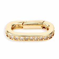 Pave Jeweled Charm Clasp in Gold    - 55858