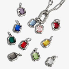 Silver Birthstone Rectangle Charms by Jessie James Decker - 55861