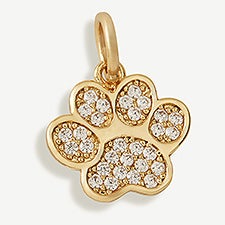 Jeweled Paw Print Charm - 55865