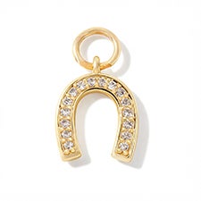 Kittenish Jeweled Horseshoe Charm - 55872