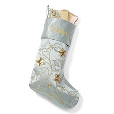 Embroidered Shooting Stars Stocking in Silver/Gold - 55888