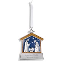 Engraved Nativity Manger Ornament - 55899