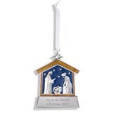 Engraved Nativity Manger Ornament - 55899