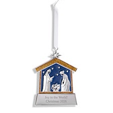 Engraved Nativity Manger Ornament - 55899