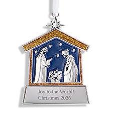 Engraved Nativity Manger Ornament - 55899