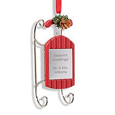 Engraved Miniature Sled Ornament   - 55905