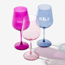 Tinted Sips Engraved Stemmed Wine Glasses  - 55914