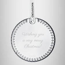 Etched Waterford Crystal Disc Ornament - 56023