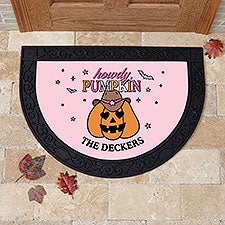 Kittenish Personalized Pinkoween Half Round Doormat - 56092