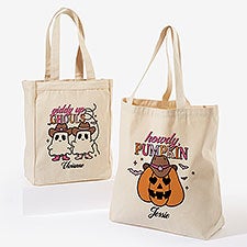 Kittenish Personalized Pinkoween Canvas Tote Bags - 56103