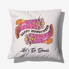 Kittenish Personalized Pinkoween Cowgirl Boots Velvet Throw Pillow - 56110