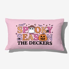 Kittenish Personalized Pinkoween Spooky Season Lumbar Velvet Pillow - 56112