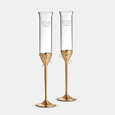Engraved Vera Wang Wedgwood Love Knots Gold Toasting Flute Pair Store - 56145