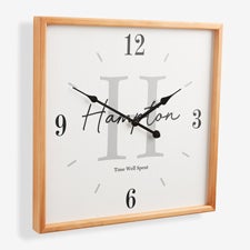  Initial & Name Personalized Square Wall Clock  - 56186