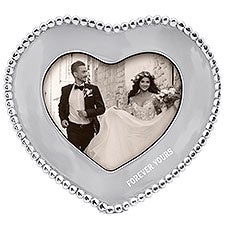 Engraved Mariposa 4x6 Beaded Heart Frame Store - 56219