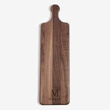 Heritage Initial & Name Engraved Walnut Paddle Serving Board  - 56232