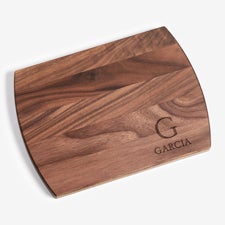 Heritage Initial & Name Engraved Walnut Bar Board  - 56237