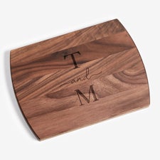 Paired Initial Personalized Walnut Bar Board  - 56239