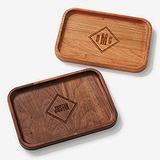 Diamond Mark Engraved Wooden Valet Tray  - 56351