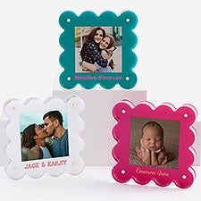 Scalloped Elegance Personalized Mini Acrylic Frame  - 56367