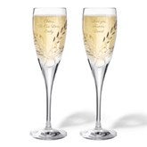 Engraved Vera Wang Crystal Leaf Flute Set   - 56393