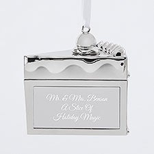 Engraved Silver Cake Slice Ornament  - 56449