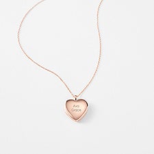 Engraved Rose Gold Over Sterling Silver Heart Locket  - 56453