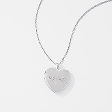 Engraved Sterling Silver Heart Locket  - 56454