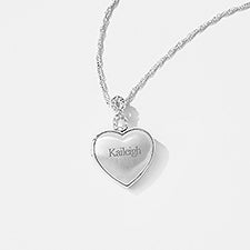 Engraved Silver Infinity Bail Heart Locket  - 56456