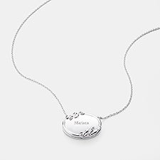 Engraved Floral Oval Sliding Locket  - 56466