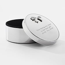 Engraved Crystal Bow Round Keepsake Box  - 56472