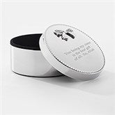 Engraved Crystal Bow Round Keepsake Box  - 56472